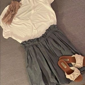 Gray pleated skirt